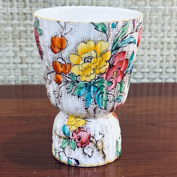 🌟2xHP🌟ANTQ c. 1890s Set of 6 Porcelain Floral Transferware Egg Cups by Minton - Picture 4 of 10